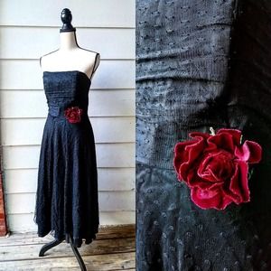 1990s Black Lace Prom Dress || Scott McClintock || Goth Chic